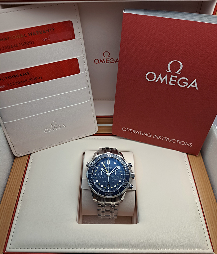 BLUE Omega Seamaster Co-Axial Diver GMT Ref. 212.30.44.52.03.001